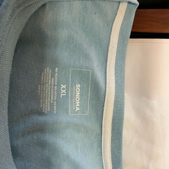 SONOMA Blue White Color Block TSHIRT SHIRT -  MEN'S SIZE XXL - Picture 6 of 9